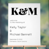 Modern Monogram Welkom - Vetgedrukte Verklaring Acryl Bord (Neutraal)