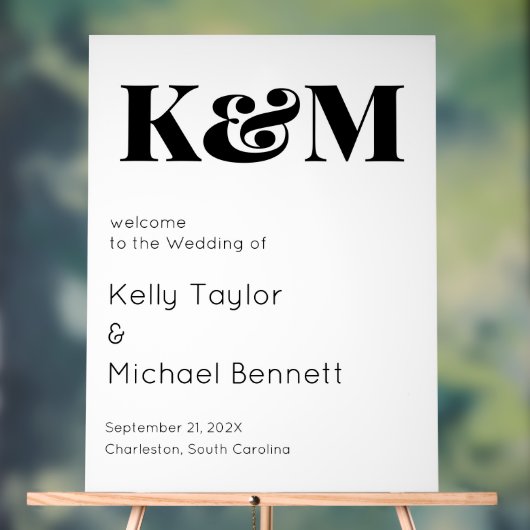 Modern Monogram Welkom - Vetgedrukte Verklaring Acryl Bord (Neutraal)