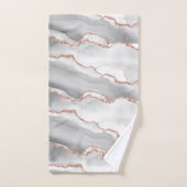 Modern Monogram White Agate Roos Gold Glitter Bad Handdoek (Handdoek)