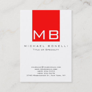 Modern Monogram White Chic Visitekaartje