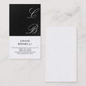 Modern Monogram White Grey Plain Visitekaartje (Voorkant / Achterkant)