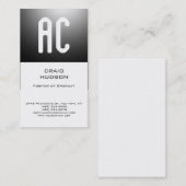 Modern Monogram White Plain Visitekaartje (Voorkant / Achterkant)