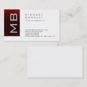 Modern Monogram White Stripe Visitekaartje (Voorkant / Achterkant)