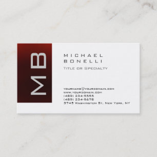 Modern Monogram White Stripe Visitekaartje