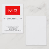 Modern Monogram White Stripe Visitekaartje (Voorkant / Achterkant)