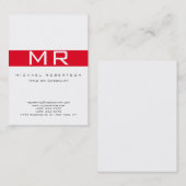 Modern Monogram White Visitekaartje (Voorkant / Achterkant)