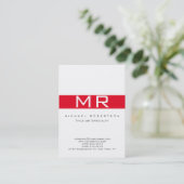Modern Monogram White Visitekaartje (Staand voorkant)