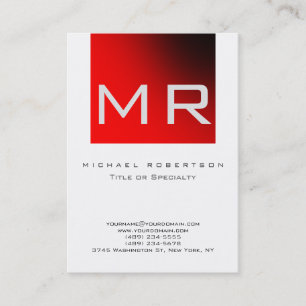 Modern Monogram White Visitekaartje