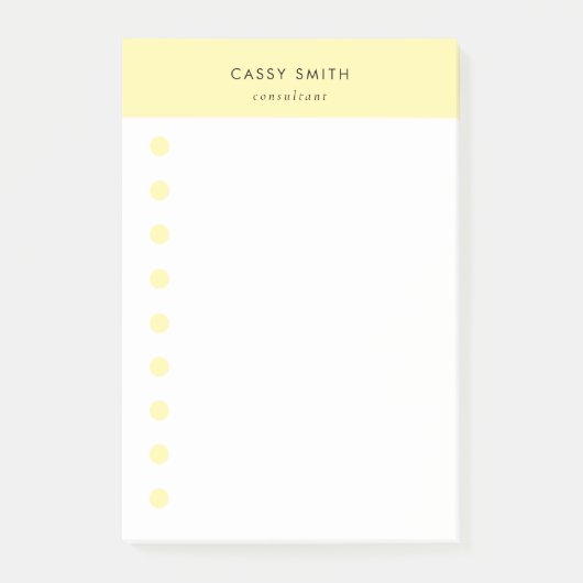 Modern Monogram & White Yellow  Daily  Post-it® Notes (Voorkant)