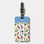 Modern Monogram Wildflower Pattern Stylish  Bagagelabel (Voorkant verticaal)