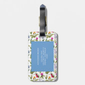 Modern Monogram Wildflower Pattern Stylish Bagagelabel (Achterkant verticaal)