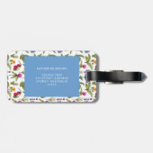 Modern Monogram Wildflower Pattern Stylish  Bagagelabel (Achterkant horizontaal)