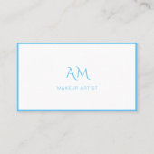 Modern, Monogram, Wit, Blauw Visitekaartje (Voorkant)