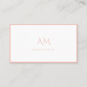 Modern, Monogram, wit-blush Visitekaartje (Voorkant)