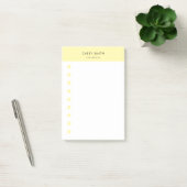 Modern Monogram & Wit Geel Dagelijks Post-it® Notes (Kantoor)