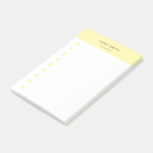 Modern Monogram & Wit Geel Dagelijks Post-it® Notes (Schuin)