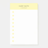 Modern Monogram & Wit Geel Dagelijks Post-it® Notes (Voorkant)