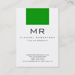 Modern Monogram wit groen Visitekaartje