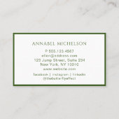 Modern, Monogram, Wit, Groen Visitekaartje (Achterkant)