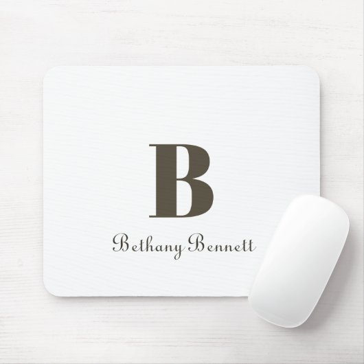 Modern Monogram Wit Muismat (Met muis)