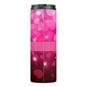 Modern Monogram Wit Roze Hartpatroon Thermosbeker (Achterkant)