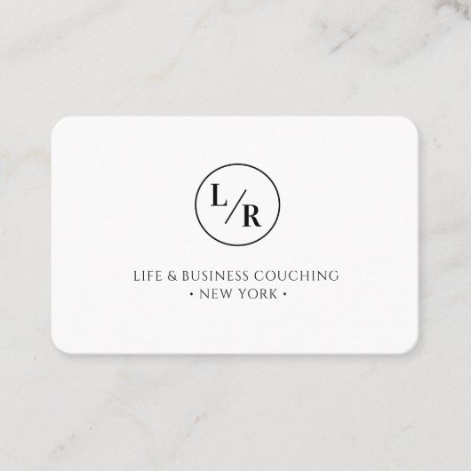 Modern, Monogram, wit visitekaartje (Voorkant)