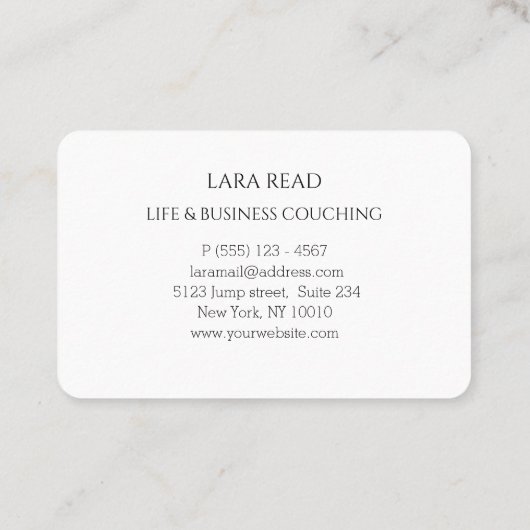 Modern, Monogram, wit visitekaartje (Achterkant)