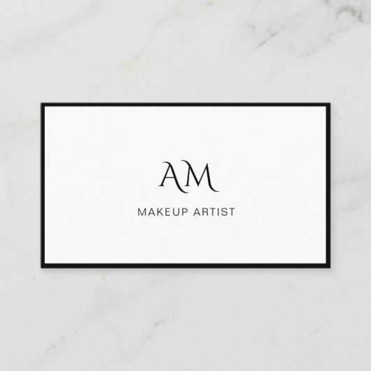 Modern, Monogram, Wit Visitekaartje (Voorkant)