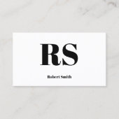 Modern Monogram Wit Visitekaartje (Voorkant)