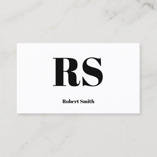 Modern Monogram Wit Visitekaartje (Voorkant)