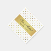 Modern monogram - witte en gouden polka stippen servet (Hoek)
