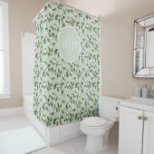 Modern Monogram Witte Magnolia Douchegordijn (In situ)