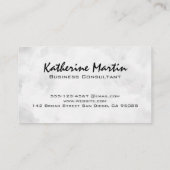 Modern monogram | Witte textuur achtergrond Visitekaartje (Achterkant)