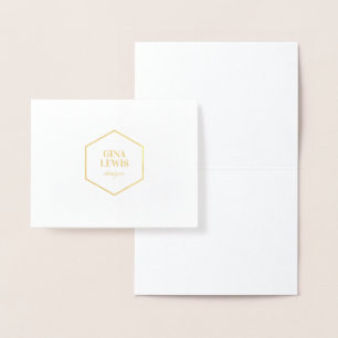Modern Monogram, Zakelijk Logo Echt Goud Folie Kaa Kaarten