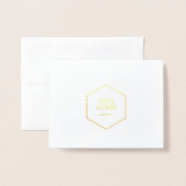 Modern Monogram, Zakelijk Logo Echt Goud Folie Kaa Kaarten (Voorkant met envelop)