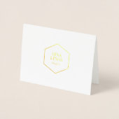 Modern Monogram, Zakelijk Logo Echt Goud Folie Kaa Kaarten (Voorkant)