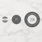 Modern Monogram Zilver Grijs Graduation Party Confetti (Achterkanten)