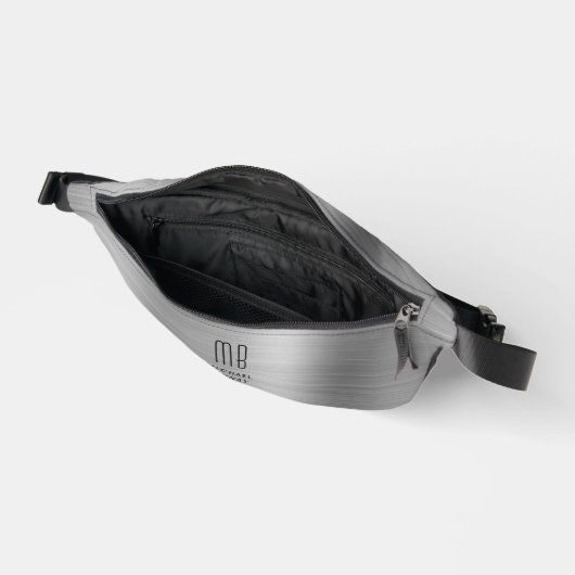 Modern Monogram Zilver Grijs Heuptasje (Open)