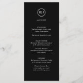 Modern Monogram Zwart Bruiloft Menu (Voorkant)