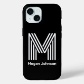Modern Monogram zwart Case-Mate iPhone Case (Achterkant)