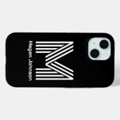 Modern Monogram zwart Case-Mate iPhone Case (Achterkant (horizontaal))