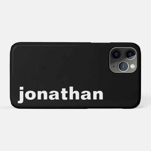 Modern Monogram Zwart Case-Mate iPhone Case (Achterkant (horizontaal))