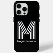 Modern Monogram zwart Case-Mate iPhone Case (Achterkant)