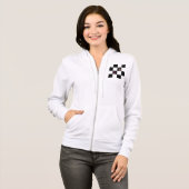 Modern Monogram Zwart en Wit Geruit Hoodie (Voorkant volledig)
