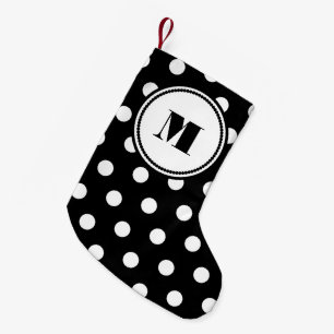 Modern Monogram Zwart En Wit Patroon Kleine Kerstsok