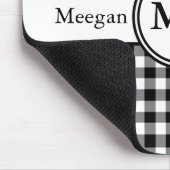 Modern Monogram Zwart En Wit Patroon Muismat (Hoek)