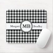 Modern Monogram Zwart En Wit Patroon Muismat (Met muis)