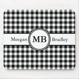 Modern Monogram Zwart En Wit Patroon Muismat