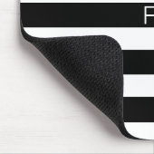 Modern Monogram Zwart en Witte Strepen Muismat (Hoek)