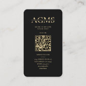 Modern Monogram Zwart Goud Muzieknoot Visitekaartje (Achterkant)